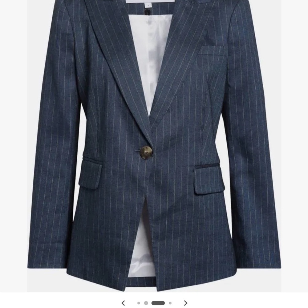 Veronica Beard Navy Pinstripe Wool Blazer